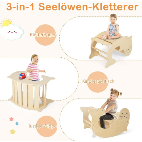 Children's 7-in-1 Climbing Set with Slide, Adjustable 1