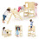 7-in-1 Kids Climbing Set with Slide, Stool, Chalkboard 2