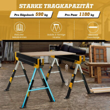 Paire de tréteaux réglables, capacité de 1180 kg, pliables