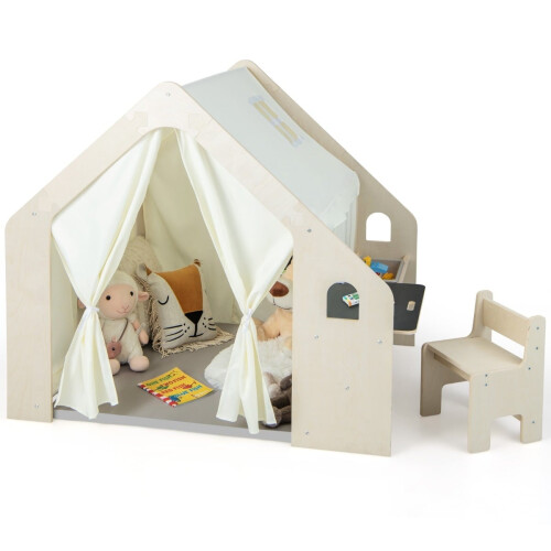 Casetta da gioco per bambini 6 in 1 con tavolo e sedie 2