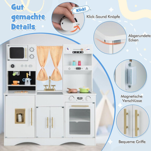 Set da cucina in legno con microonde e accessori 2