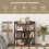 Bookshelf with 7 Cubes, Open Back, Walnut Finish, 80x20x90 cm 1
