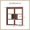 Bookshelf with 7 Cubes, Open Back, Walnut Finish, 80x20x90 cm 3