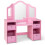 Kids Vanity Table with Removable Mirror & Storage - Pink 1