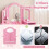 Kids Vanity Table with Removable Mirror & Storage - Pink 5