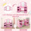 Kids Vanity Table with Removable Mirror & Storage - Pink 3