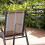 Outdoor Garden Chairs Set, Metal Frame, Brown, 2-Pack 4