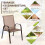 Outdoor Garden Chairs Set, Metal Frame, Brown, 2-Pack 2