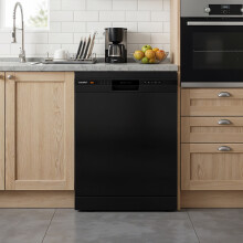 Freestanding Dishwasher with 12 Place Settings & 6 Washing Programs, Black