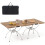 Foldable Camping Table Set, Wood Grain Top, Aluminum Frame 1