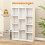 11-Shelf White Bookcase, 74x24x106 cm, Freestanding 3