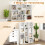 11-Shelf White Bookcase, 74x24x106 cm, Freestanding 5
