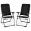 2-Piece Folding Patio Chairs, Adjustable Backrest, Black 2
