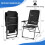 2-Piece Folding Patio Chairs, Adjustable Backrest, Black 3