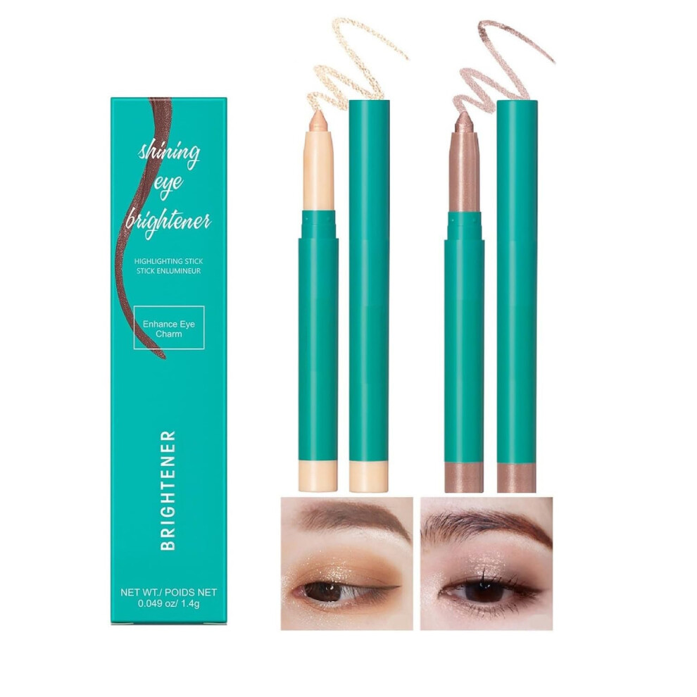 Cream,Brown Cream Eyeshadow Stick Waterproof Eye Highlighter Long Lasting Champagne Shimmer Brown