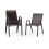 Stackable Outdoor Chairs Set of 4, Metal Frame, Brown 2