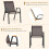 Stackable Outdoor Chairs Set of 4, Metal Frame, Brown 5