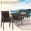 Stackable Outdoor Chairs Set of 4, Metal Frame, Brown 4