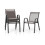 Stackable Outdoor Chairs Set of 4, Textilene & Metal, Gray 2