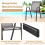 Stackable Outdoor Chairs Set of 4, Textilene & Metal, Gray 4