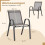 Stackable Outdoor Chairs Set of 4, Textilene & Metal, Gray 3