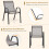 Stackable Outdoor Chairs Set of 4, Textilene & Metal, Gray 5