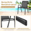 Stackable Outdoor Chairs Set of 4, Black, Metal & Textilene 4