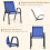 Stackable Outdoor Chairs Set of 4, Blue, Textilene & Metal 5