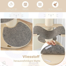 Árbol para gatos con hamaca, 3 plataformas, alfombra de sisal, 120 cm