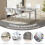 Stackable Dining Chairs Set of 4, White PP & Metal 3