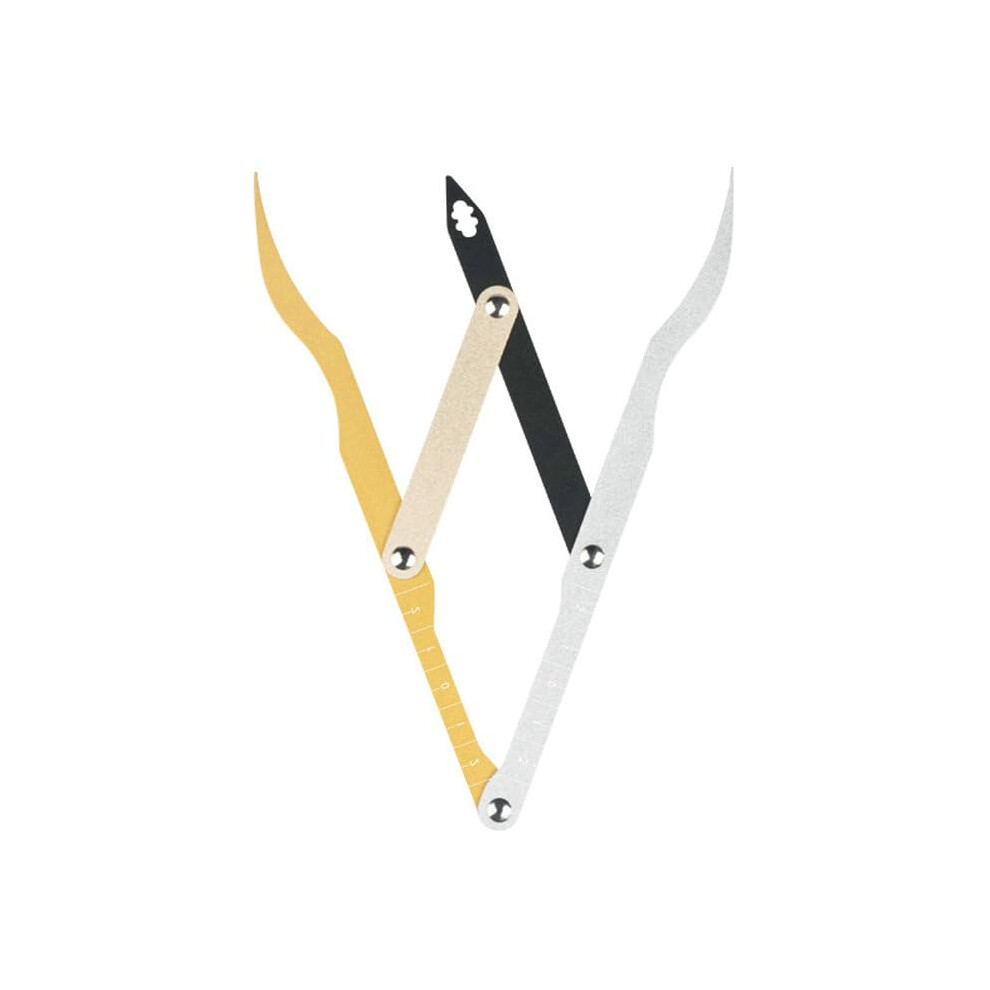 Golden Eyebrow Caliper Ratio Aluminium Alloy Microblading Ruler For Precise Symmetry Mapping