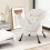 Poltrona reclinabile beige con braccioli, tasca laterale e poggiapiedi 3