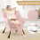 Pink Recliner Chair with Armrests, Side Pocket, Footrest 3