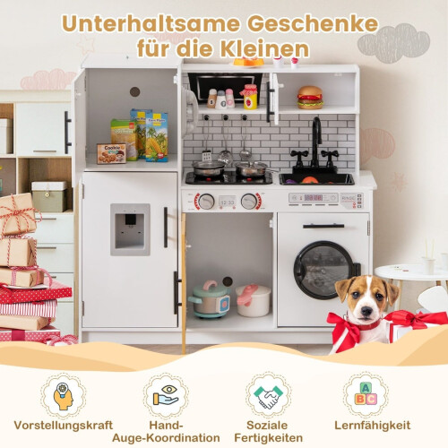 Kids Play Kitchen Set with Oven & Washing Machine 2