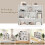 Libreria a 3 ripiani con 10 scomparti, bianca, 120x24x104 cm 3