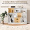 Libreria a 3 ripiani con 10 scomparti, bianca, 120x24x104 cm 4