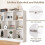 Libreria a 3 ripiani con 10 scomparti, bianca, 120x24x104 cm 5