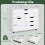 Mobile File Cabinet with 5 Drawers and Cabinet, White 3