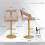 Adjustable Velvet Bar Stools, Pink, Set of 2, 63-85cm 3