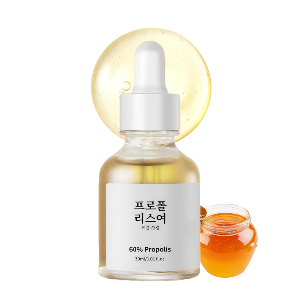 60% Propolis Facial Serum for Acne Prone Oily Skin, Deep Hydration Oil Control Pore Minimizing 1oz