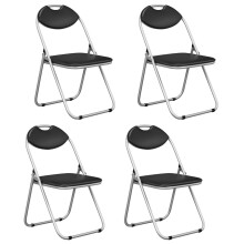 Juego de 4 sillas plegables, estructura de metal, asientos acolchados