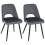 Conjunto de 2 cadeiras de jantar cinza, estofadas, com capacidade para 150 kg. 2