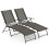 Adjustable Folding Sun Lounger Set, Brown, 2-Piece 1