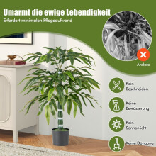 Juego de plantas de bambú artificial, 100 cm, con maceta, paquete de 2