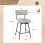 Drehbare Barhocker, 2er-Set, Beige, Leinenbezug 3