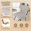 Drehbare Barhocker, 2er-Set, Beige, Leinenbezug 1