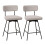 Drehbare Barhocker, 2er-Set, Beige, Leinenbezug 2