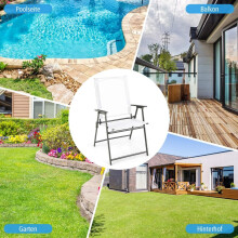 Juego de 4 sillas plegables para exterior, resistentes a la intemperie, color blanco