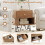 Nachttisch-Set im Mid-Century-Modern-Stil mit Schublade und Ablage 3