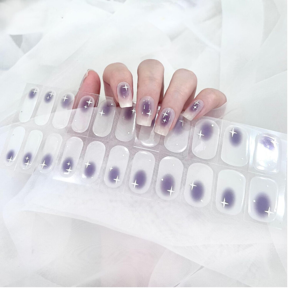 Gel Nail Stickers Semi Cured No UV Needed DIY Salon Nails at Home Easy Apply and Remove